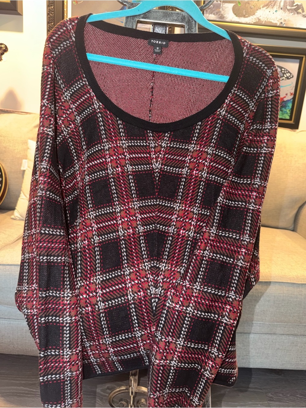 torrid Marled Burgundy and Black Knit Pullover